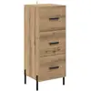 Image de Vidaxl buffet ch  ne artisanal 34 x 34,5 x 90 cm bois d'ing ©nierie