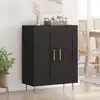 Image de Buffet Chêne Noir 69,5 X 34 X 90 Cm Bois D'ingénierie Et Fer Vidaxl