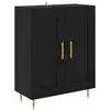 Image de Vidaxl buffet chêne noir 69,5 x 34 x 90 cm bois d'ingénierie et fer