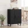 Image de Buffet Chêne Noir 69,5 X 34 X 90 Cm Bois D'ingénierie Et Fer Vidaxl