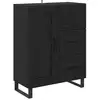 Image de Vidaxl buffet ch  ne noir 69,5 x 34 x 90 cm bois d'ing ©nierie et fer