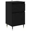 Image de Vidaxl buffet ch  ne noir 40 x 35 x 70 cm bois d'ing ©nierie et fer