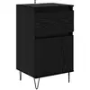 Image de Vidaxl buffet avec tiroir ch  ne noir 35 x 40 x 70 cm bois d'ing ©nierie