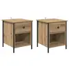 Image de Vidaxl cabinet de chevet 2 pcs chêne artisanal 40 x 42 x 50 cm