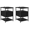 Image de Vidaxl cabinet de chevet avec tiroir 2 pcs chêne noir 40 x 42 x 56 cm