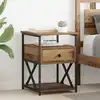 Image de Cabinet De Chevet Avec Tiroir 2 Pcs Bois Ancien 40 X 42 X 55 Cm Vidaxl