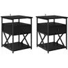 Image de Vidaxl cabinet de chevet avec tiroir 2 pcs chêne noir 40 x 42 x 55 cm