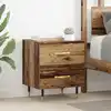Image de Cabinet De Chevet Avec Tiroir Bois Ancien 40 X 35 X 47,5 Cm Vidaxl