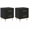 Image de Vidaxl cabinet de chevet 2 pcs chêne noir 40 x 35 x 47,5 cm