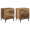 Image de Vidaxl cabinet de chevet 2 pcs bois ancien 40 x 35 x 47,5 cm