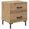 Image de Table de chevet rustique - vidaXL - Chêne artisanal - 40x35x475 cm - Bois dingénierie - 2 tiroirs - Rangement pratique