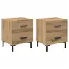 Image de Vidaxl cabinet de chevet 2 pcs chêne artisanal 40 x 35 x 47,5 cm