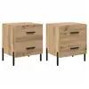 Image de Vidaxl cabinet de chevet 2 pcs chêne artisanal 40 x 35 x 47,5 cm