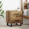 Image de Cabinet De Chevet Avec Tiroir Bois Ancien 40 X 35 X 47,5 Cm Vidaxl