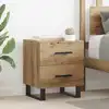 Image de Cabinet De Chevet Avec Tiroir Chêne Artisanal 40 X 35 X 47,5 Cm Vidaxl