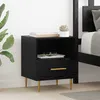 Image de vidaXL Table de chevet 2 pcs Noir 40 x 35 x 475 cm Bois dingénierie 882080