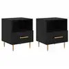 Image de Vidaxl table de chevet 2 pcs noir 40 x 35 x 47,5 cm bois d'ingénierie