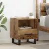 Image de Cabinet De Chevet Avec Tiroir Bois Ancien 40 X 35 X 47,5 Cm Vidaxl