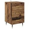 Image de Table de nuit moderne - vidaXL - Bois ancien - 40x40x66 cm - Bois dingénierie - Pieds en métal doré - Poignées mates
