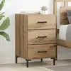 Image de Cabinet De Chevet Avec Tiroir Chêne Artisanal 40 X 40 X 66 Cm Vidaxl