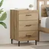 Image de Cabinet De Chevet Avec Tiroir Chêne Artisanal 40 X 40 X 66 Cm Vidaxl