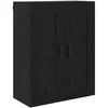 Image de Armoire murale moderne - vidaXL - Chêne noir - 695x34x90 cm - Bois dingénierie - 2 portes - Poignées métalliques