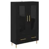 Image de Haut Armoire moderne - vidaXL - Chêne noir - 695x31x115 cm - Bois aggloméré et verre - Avec tiroir - 2 portes en verre