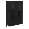 Image de Armoire haute moderne - vidaXL - Chêne noir - 695x31x115 cm - Bois dingénierie - Tiroir intégré - 2 portes