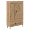 Image de Buffet moderne en bois dingénierie - vidaXL - 695 x 31 x 115 cm - Chêne artisanal - Avec tiroir - Avec 2 portes