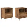 Image de Vidaxl cabinet de chevet avec tiroir 2 pcs bois ancien 40 x 35 x 50 cm