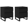 Image de Vidaxl cabinet de chevet avec tiroir 2 pcs chêne noir 40 x 35 x 50 cm