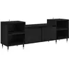 Image de Meuble Tv Chêne Noir 160 X 35 X 55 Cm Bois D'ingénierie Vidaxl