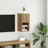 Image de Meuble Tv Mural Avec Led Chêne Artisanal 30,5 X 30 X 60 Cm Vidaxl