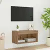 Image de Ensemble Meuble Tv Avec Led Chêne Artisanal 60 X 30 X 30 Cm Vidaxl