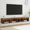 Image de Ensemble Meuble Tv Avec Led 2 Pcs Bois Ancien 100 X 30 X 30 Cm Vidaxl