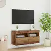 Image de Meuble Tv Mural Bois Ancien 80 X 30 X 40 Cm Bois D'ingénierie Vidaxl