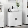 Image de Cabinet De Salle De Bain Blanc Brillant 61 X 35 X 64 Cm Vidaxl
