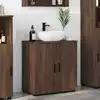 Image de Cabinet De Salle De Bain Avec Porte Chêne Brun 61 X 35 X 64 Cm Vidaxl