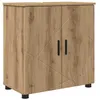 Image de Cabinet de salle de bain moderne - vidaXL - Chêne artisanal - 61x35x64 cm - Bois dingénierie - 2 étagères - 2 portes