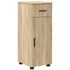 Image de Cabinet de salle de bain moderne - vidaXL - Chêne sonoma - 30x35x80 cm - Bois dingénierie - 1 tiroir