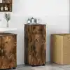 Image de Cabinet De Salle De Bain Avec Tiroir Chêne Fumé 30 X 35 X 80 Cm Vidaxl