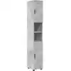 Image de Cabinet De Salle De Bain Avec Porte Gris Béton 30 X 35 X 192 Cm Vidaxl