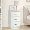 Image de vidaXL Cabinet de chevet avec tiroir Blanc brillant 38 x 38 x 66 cm 883378