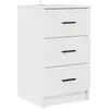 Image de Vidaxl cabinet de chevet avec tiroir blanc brillant 38 x 38 x 66 cm
