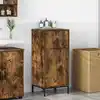Image de Cabinet De Salle De Bain Chêne Fumé 39,5 X 36 X 88 Cm Vidaxl