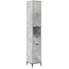 Image de Meuble de salle de bain haut - vidaXL - Gris béton - 315 x 33 x 190 cm - Bois dingénierie - 1 tiroir - 2 portes