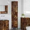 Image de Cabinet De Salle De Bain Chêne Fumé 31,5 X 33 X 190 Cm Vidaxl