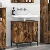 Image de Meuble De Lavabo De Salle De Bain Avec Stockage Chêne Fumé Vidaxl