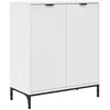 Image de Buffet moderne en bois dingénierie - vidaXL - Blanc - 695 x 33 x 82 cm - Portes à charnières - Pieds en métal