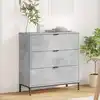 Image de Buffet Gris Béton 79,5 X 33 X 82 Cm Bois D'ingénierie Vidaxl
